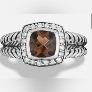 VINTAGE David Yurman Citrine & Diamond Petite Albion Ring Size 6 Sterling Silver